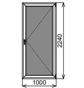 Балконная пластиковая дверь 1000х2240 мм