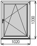 Одностворчатое окно 1020х1330 мм