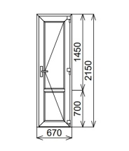 Межкомнатная ПВХ дверь 670х2150 мм