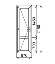 Межкомнатная дверь ПВХ 670х2150 мм