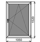 Одностворчатое окно 1050х1520 мм