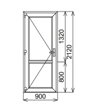 Межкомнатная дверь ПВХ 900х2120 мм