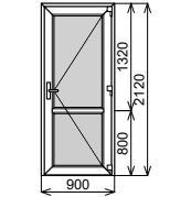 Межкомнатная ПВХ дверь 900х2120 мм