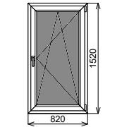 Одностворчатое окно 820х1520 мм