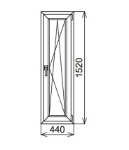 Одностворчатое окно 440х1520 мм