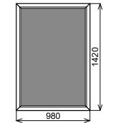 Пластиковое окно глухое 980х1420 мм