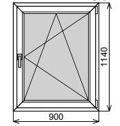 Одностворчатое окно 900х1140 мм