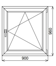 Одностворчатое окно 900х960 мм